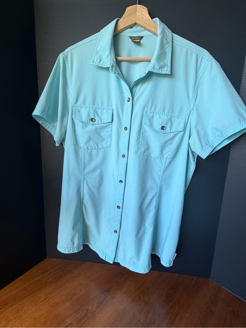Eddie Bauer Women’s Comfortable Short-Sleeve Button-Down Shirt. CLASSY! WXL $13